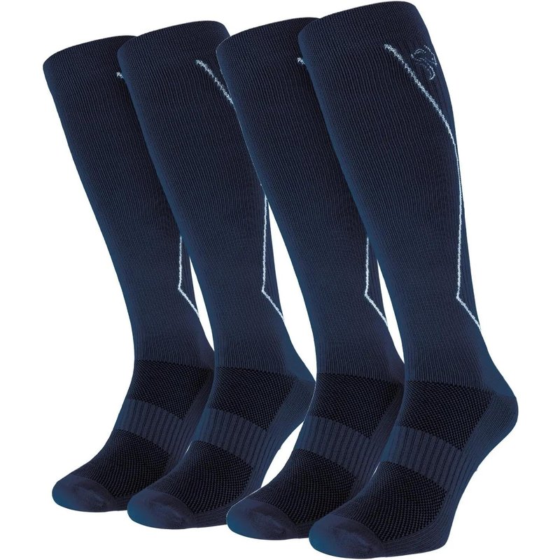 Damen Herren Laufsocken Kompression kniehoch gepolstert atmungsaktiv 2er Pack