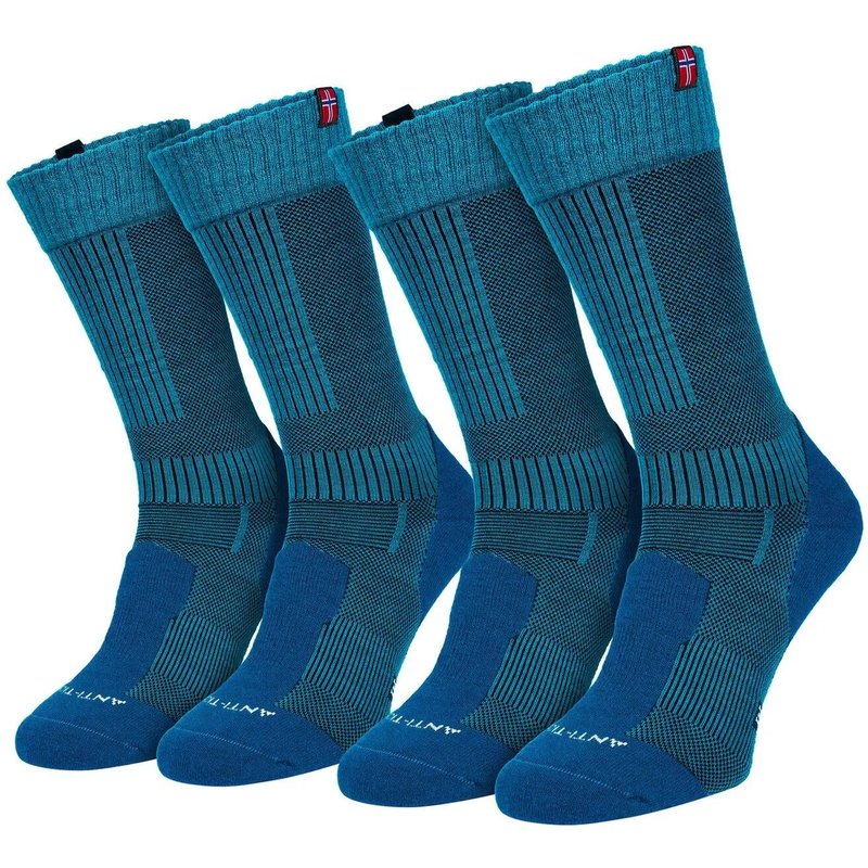 Damen Herren Wandersocken Trekkingsocken Merino gepolstert wadenhoch 2er Pack