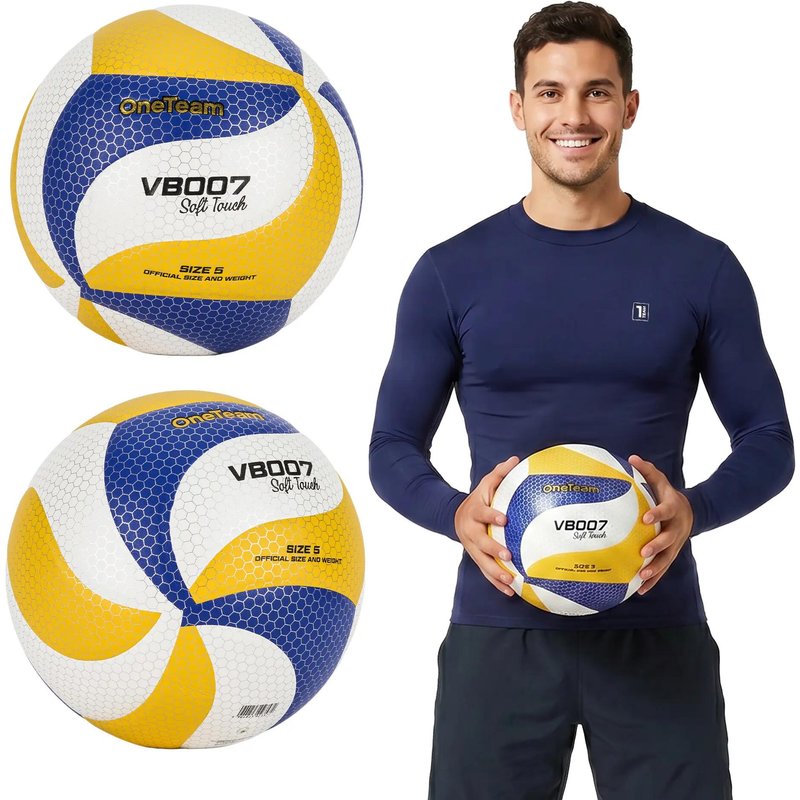 Volleyball OneTeam VB007 gelb/blau/weiß Größe 5