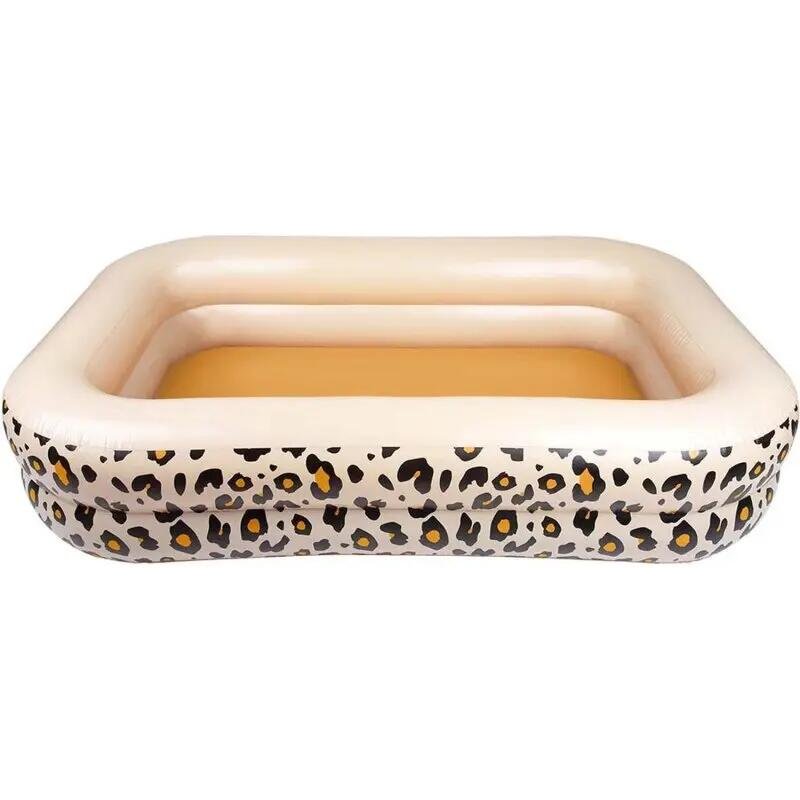 Swim Essentials Rechteckiger Swimming Pool 211 cm Leopard Beige
