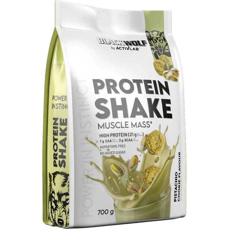Black Wolf Protein Shake 700g Proteinpulver – Hoher Proteingehalt Pistazien-Keks