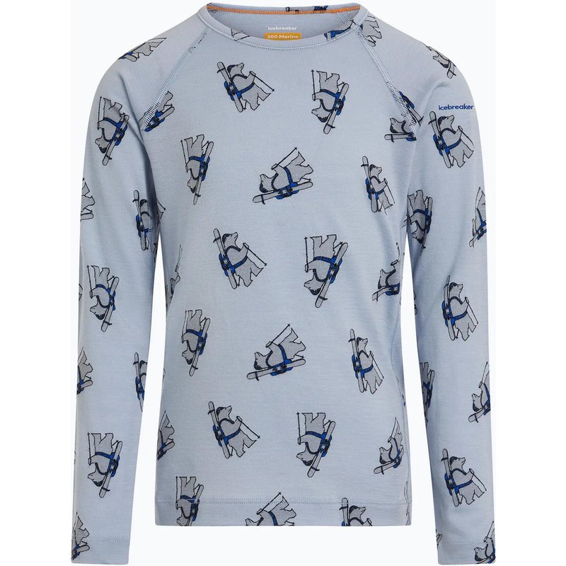 Kinder-Funktionsshirt Icebreaker Merino 200 Oasis Crewe Bear Tour Zinc