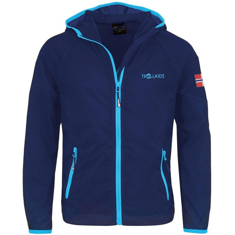 Kinder Windjacke Fjell Atmungsaktiv marine/hellblau