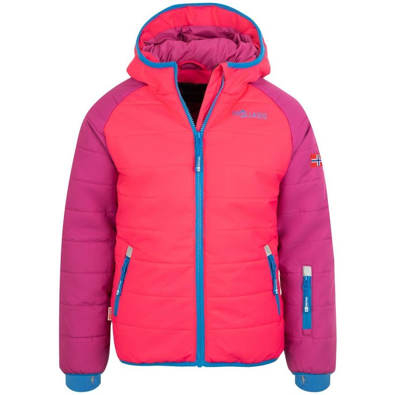 Kinder Skijacke Hafjell PRO Wasserabweisend Dunkelrosa / Hellrosa / Blau