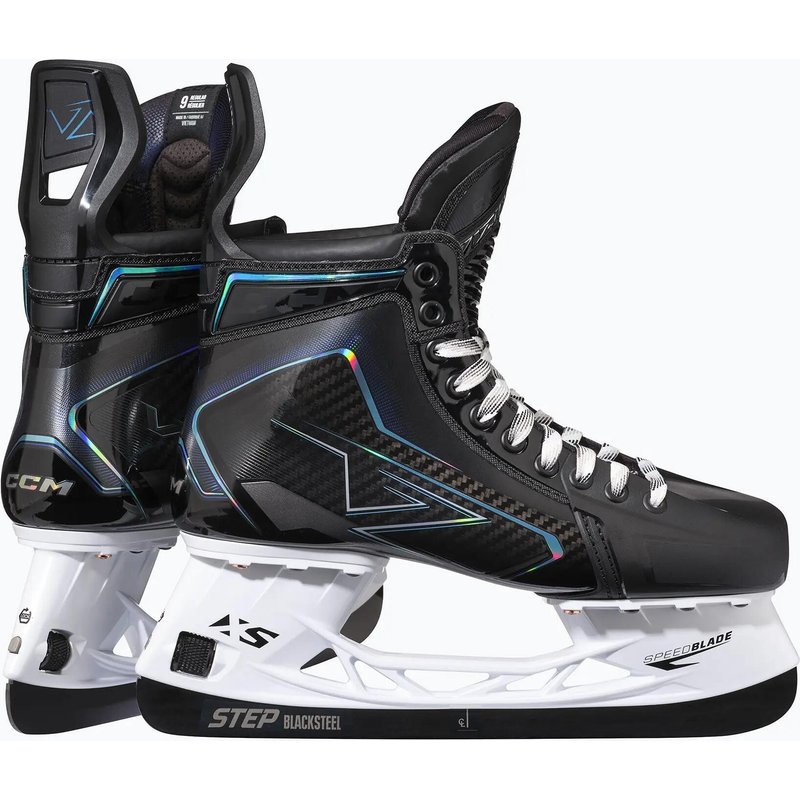 CCM Vizion Intermediate schwarze Eishockey-Schlittschuhe für Kinder – REGULAR