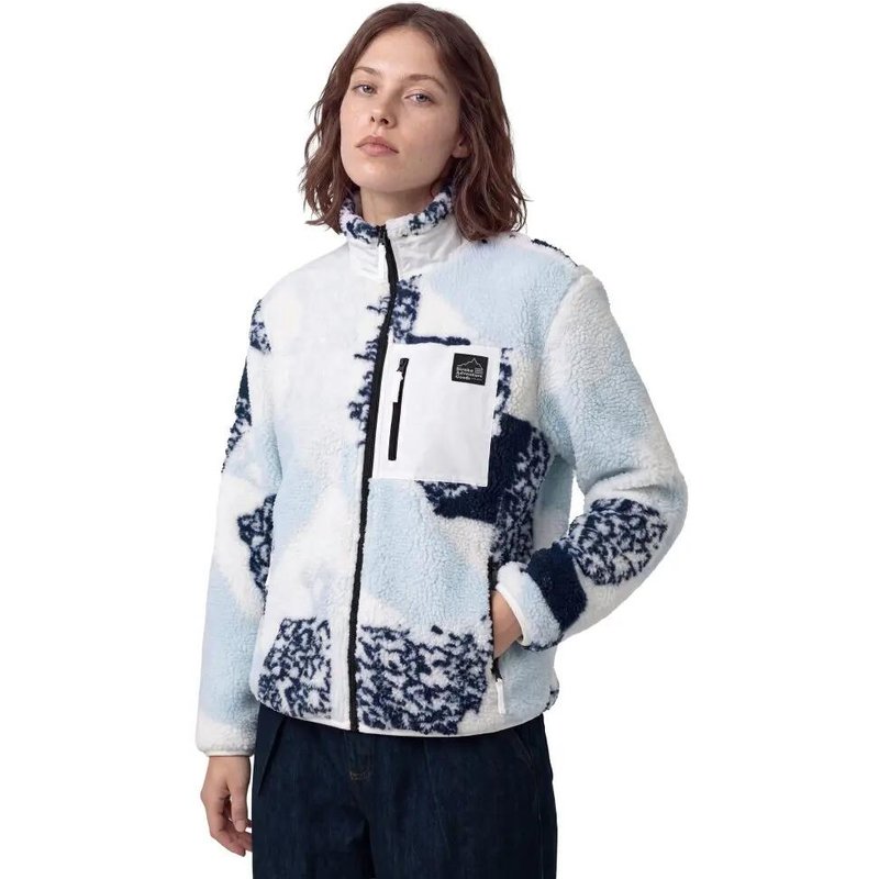 Women ’s sherpa fleece jacket Boreas-W Blue Blue