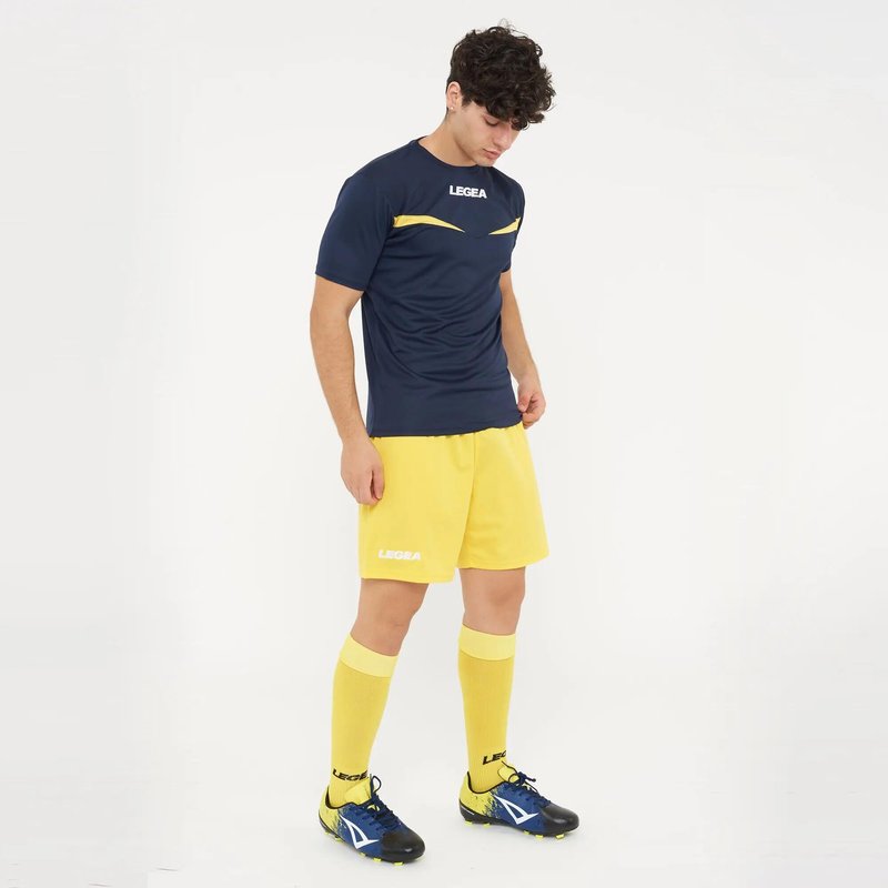 Atmungsaktives Pristina MC Laufshirt blau-gelb