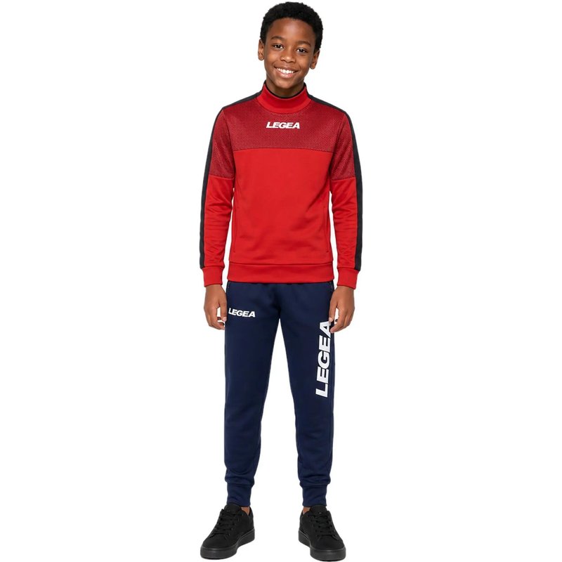 Unisex Trainingsanzug Damasco + Tokyo Rot / Dunkelgrau / Marineblau