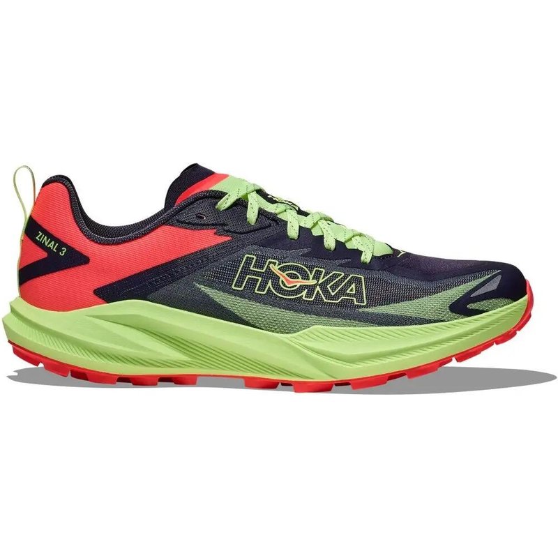 Herren - Straßenlaufschuhe - HOKA Zinal 3 - Hellgrün/Marineblau/Rot