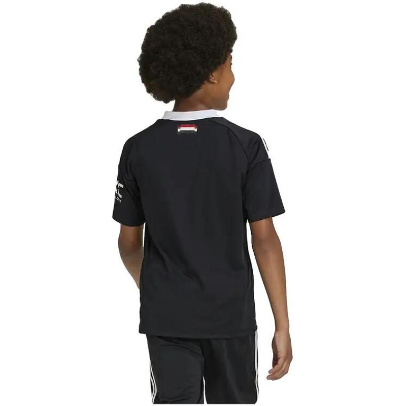 T-Shirt adidas Manchester United 2024-2025 Jungen V-Ausschnitt Schwarz