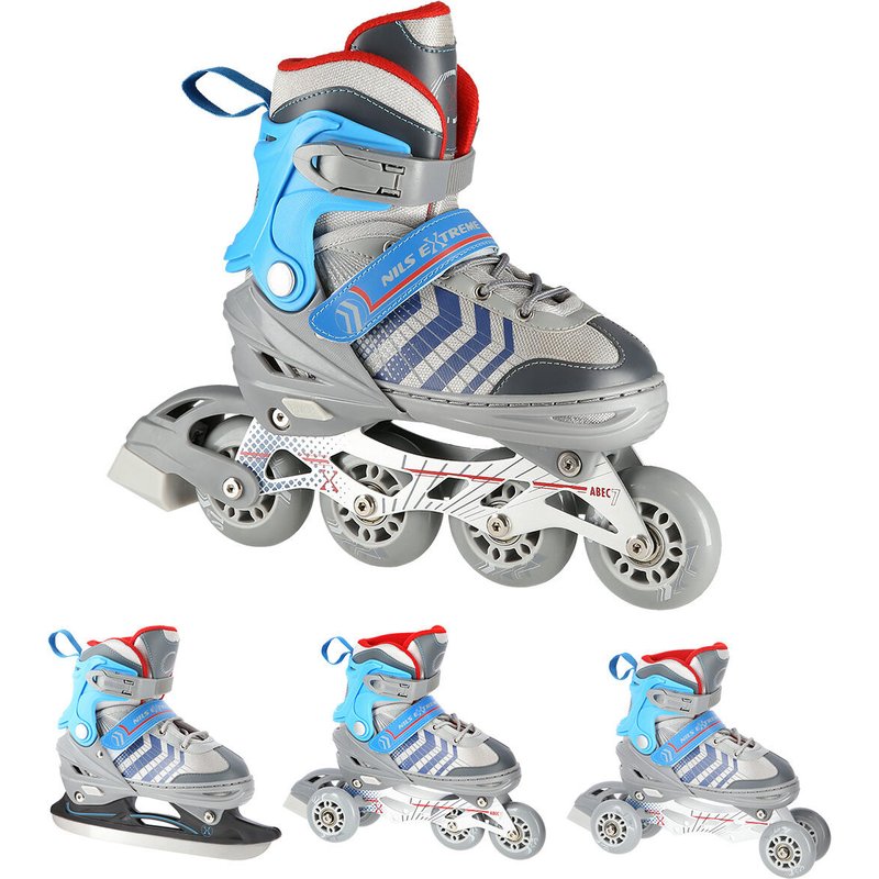 Inline-Skates mit austauschbarer Hockeykufe Nils Extreme NH18192 4-in-1