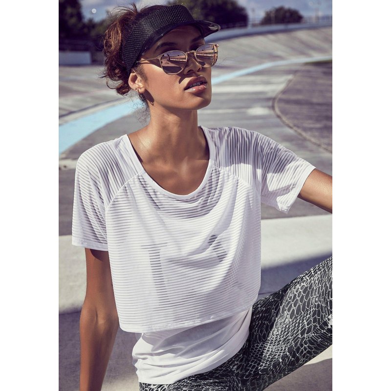 Damen LASCANA ACTIVE 2-in-1-Shirt »Digital Mauve«