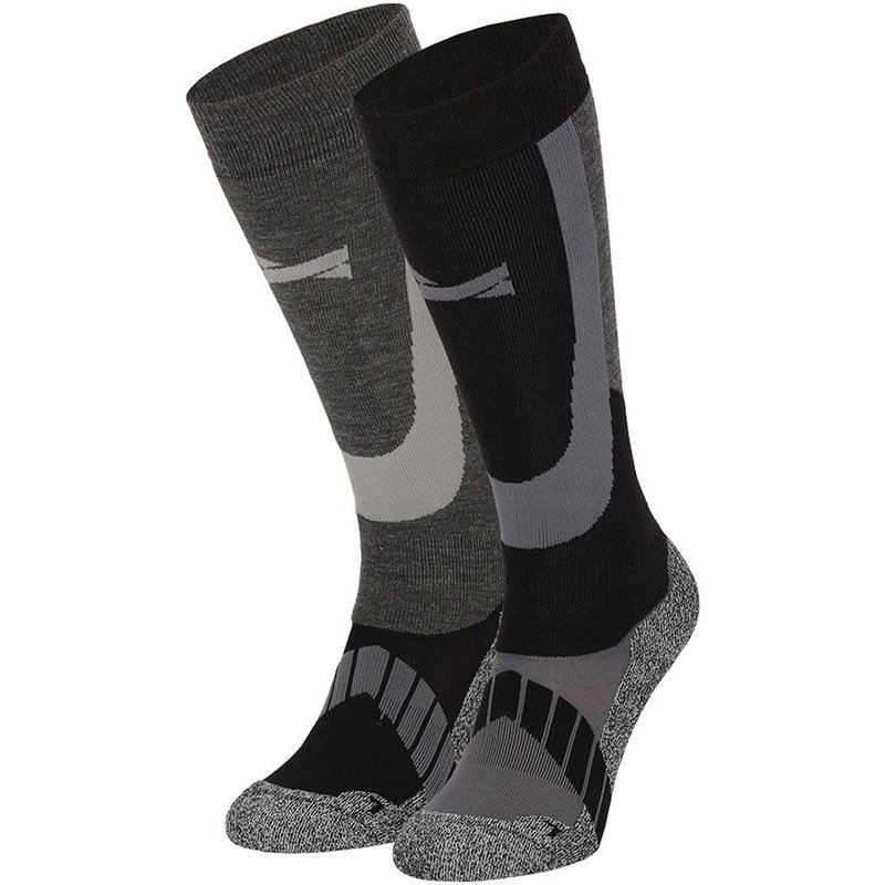 Skisocken / Snowboardsocken 2er-pack Herren und Damen - Merinowolle - Schwarz