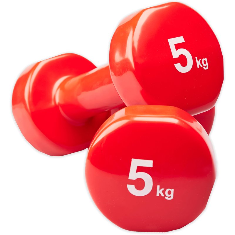 Vinyl Kurzhantelset - 2er Set von 0,5 bis 5 kg - Fitness Hanteln - Kurzhanteln