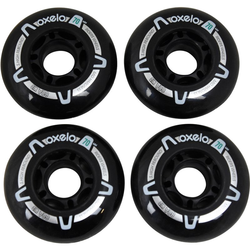 Inliner Rollen PLAY/FIT 70mm 80A 4 Stück schwarz