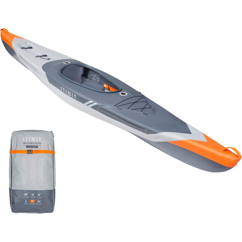 Kajak aufblasbar Hochdruck Drop Stitch 1-Sitzer - X500 Touring