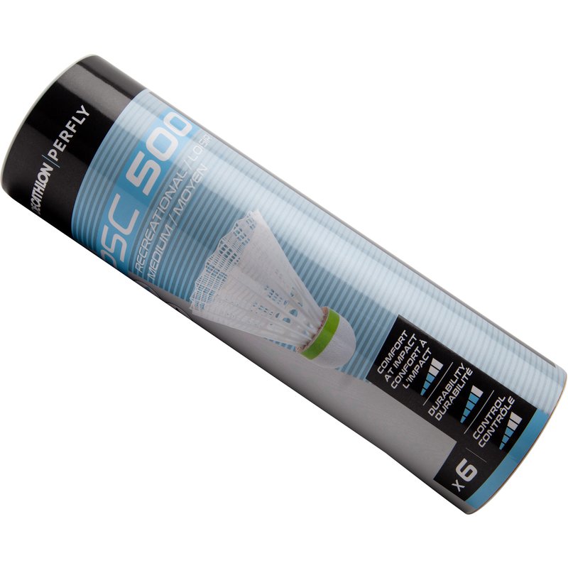 Plastikfederbälle PSC 500 Medium 6er-Dose weiß