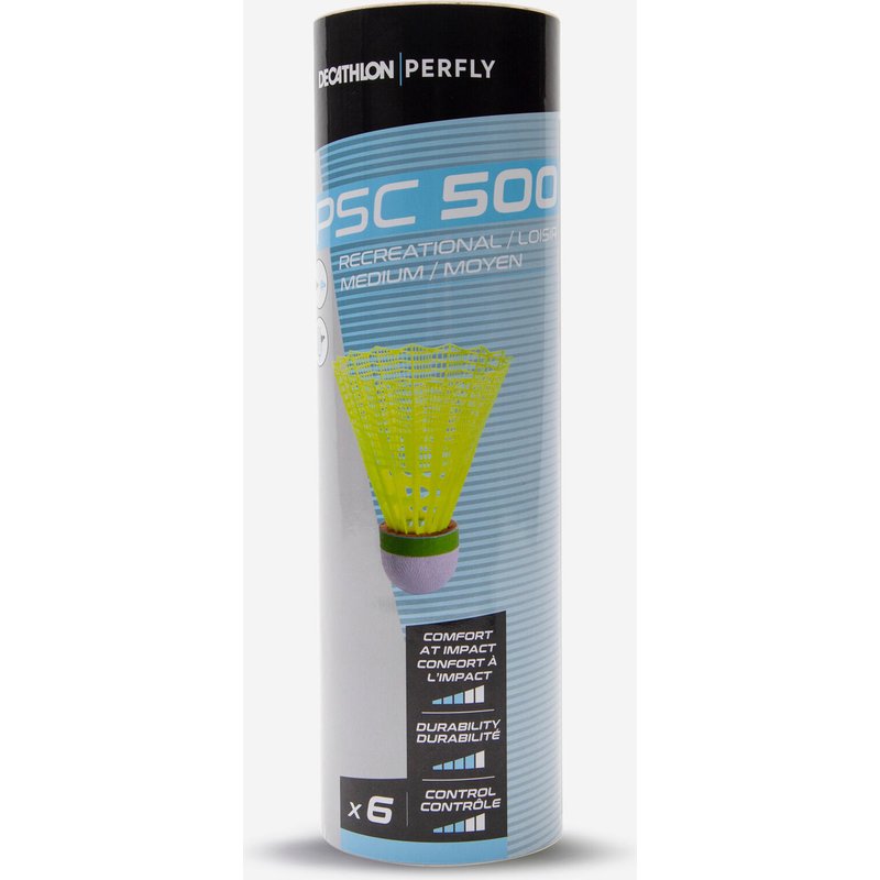 Plastikfederbälle PSC 500 Medium 6er-Dose gelb