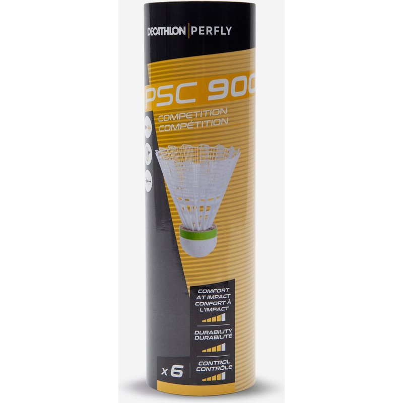 Federbälle PSC 900 Badmintonbälle Medium 6er Dose weiß