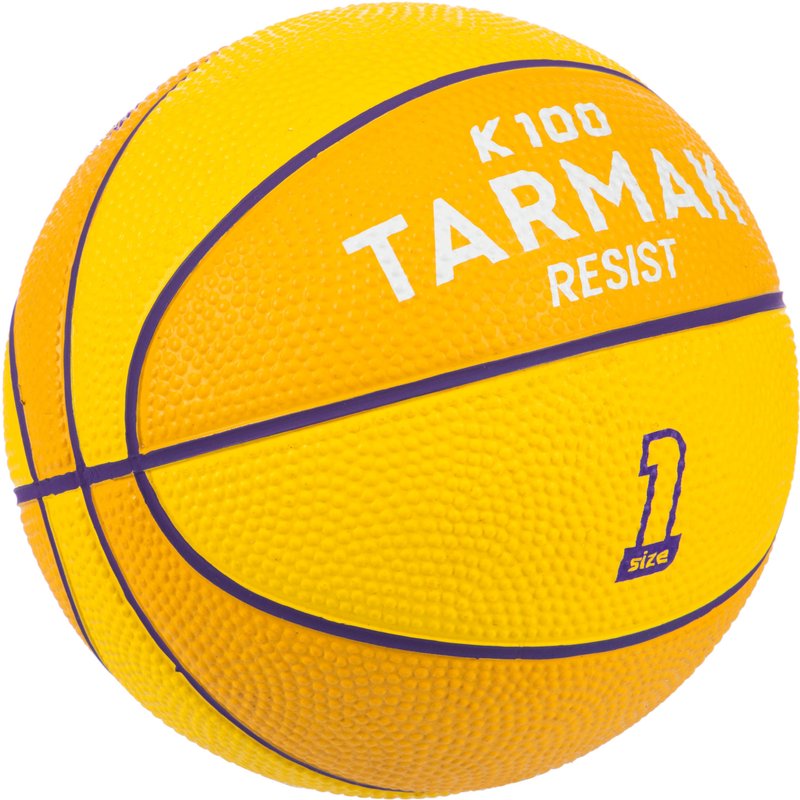 Kinder Basketball Größe 1 - K100 Rubber Mini gelb