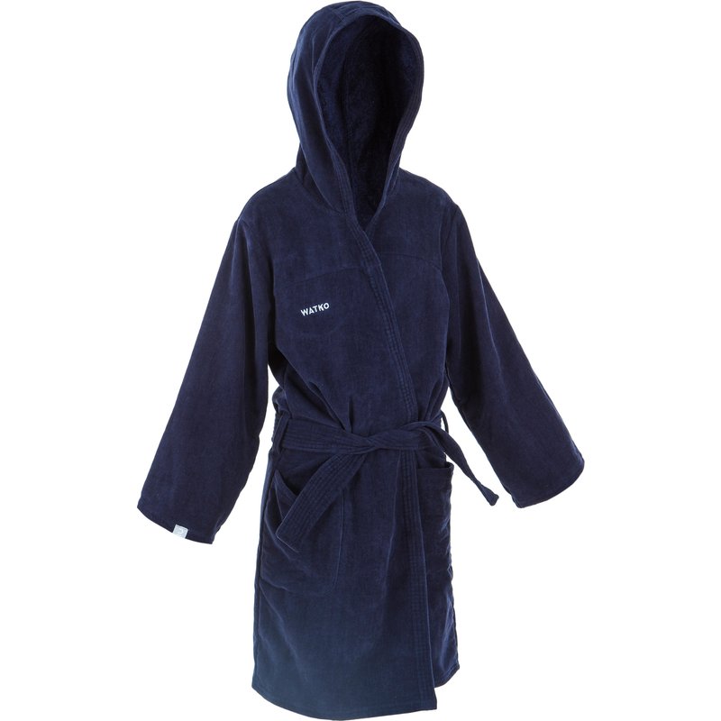 Bademantel Baumwolle dick Kinder Wasserball ‒ 900 marineblau