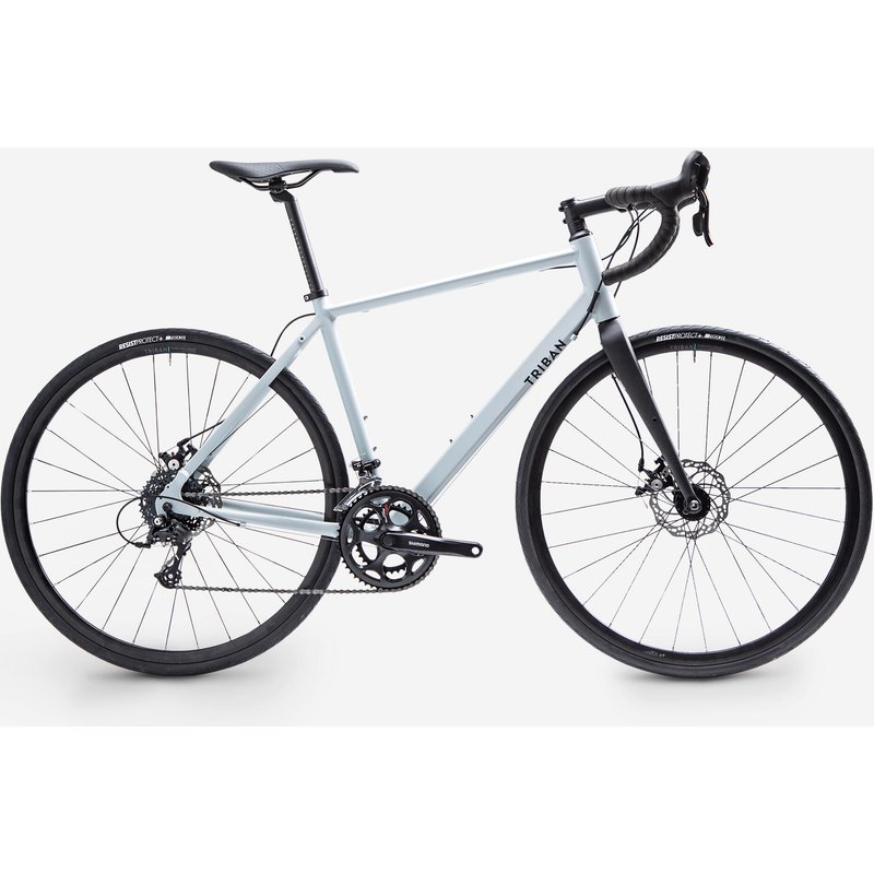 Rennrad Radtouren RC120 Scheibenbremsen hellgrau