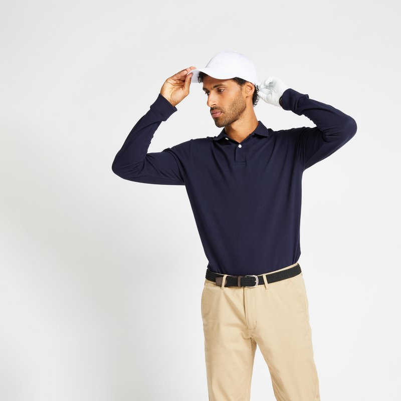 Herren Poloshirt - MW500 langarm marineblau