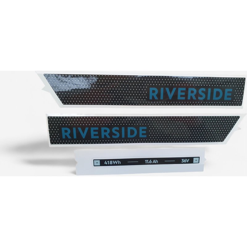 Sticker Akku Riverside 540E grau/grün/dunkelblau