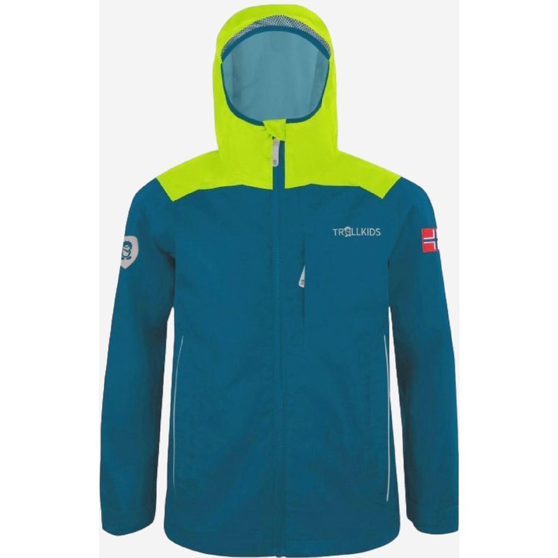 Trollkids Regenjacke Kinder Wandern - Bergen petrol/grün