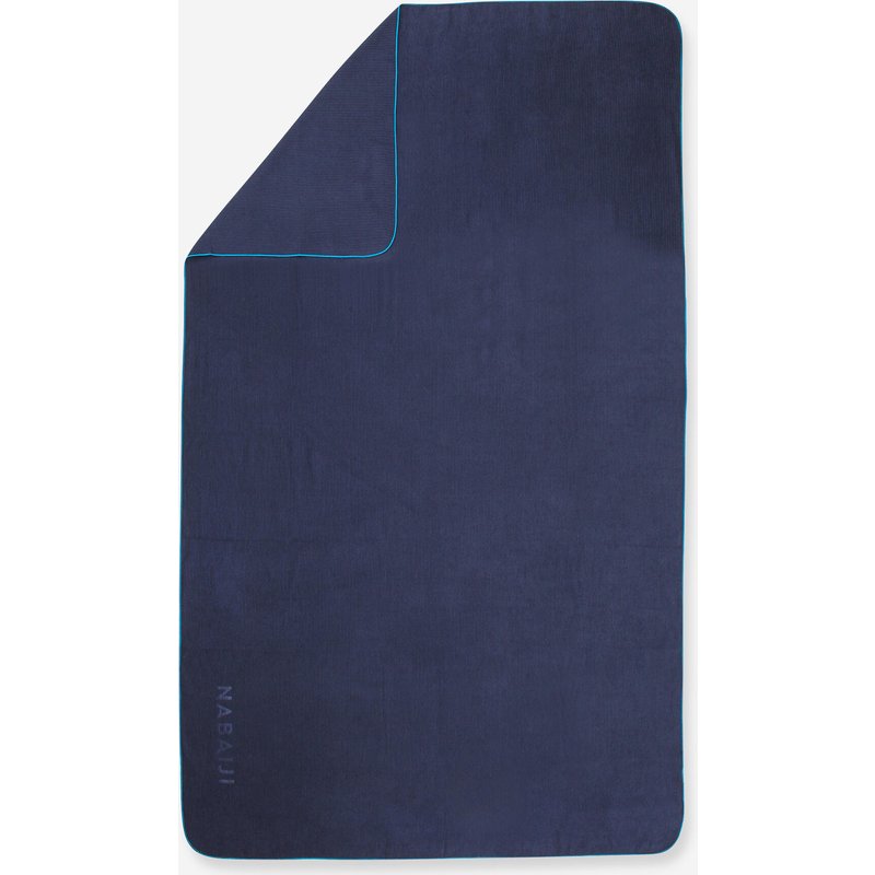 Mikrofaser-Handtuch gestreift Größe XL 110 × 175 cm - dunkelblau