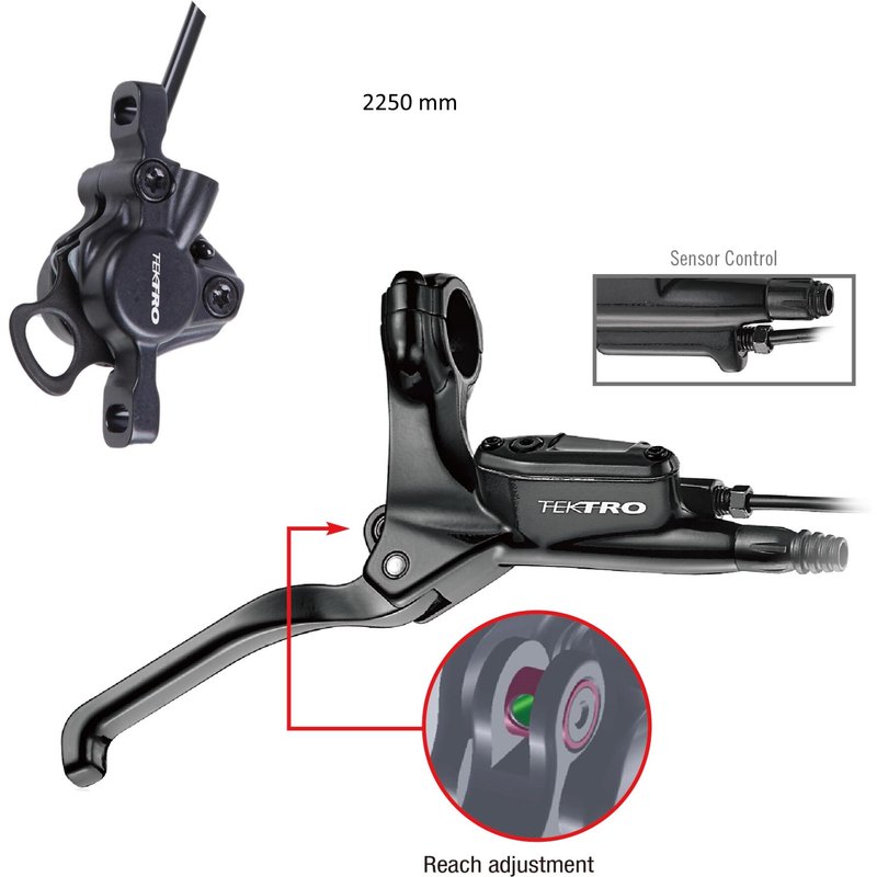 Bremsenset hydraulisch Tektro HD-E350 2250 mm für das Cargobike R500E Longtail