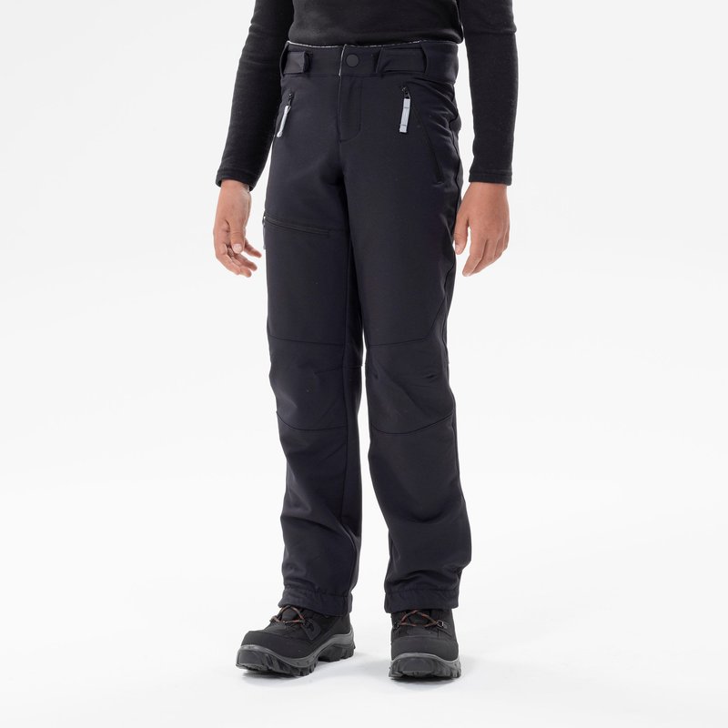Softshellhose Kinder Gr. 122–170 warm Wandern - MH500 schwarz