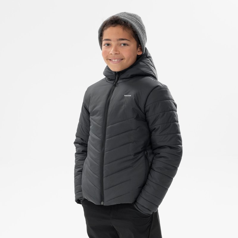 Wattierte Jacke Kinder Gr. 122-170 warm Wandern - MH500 grau
