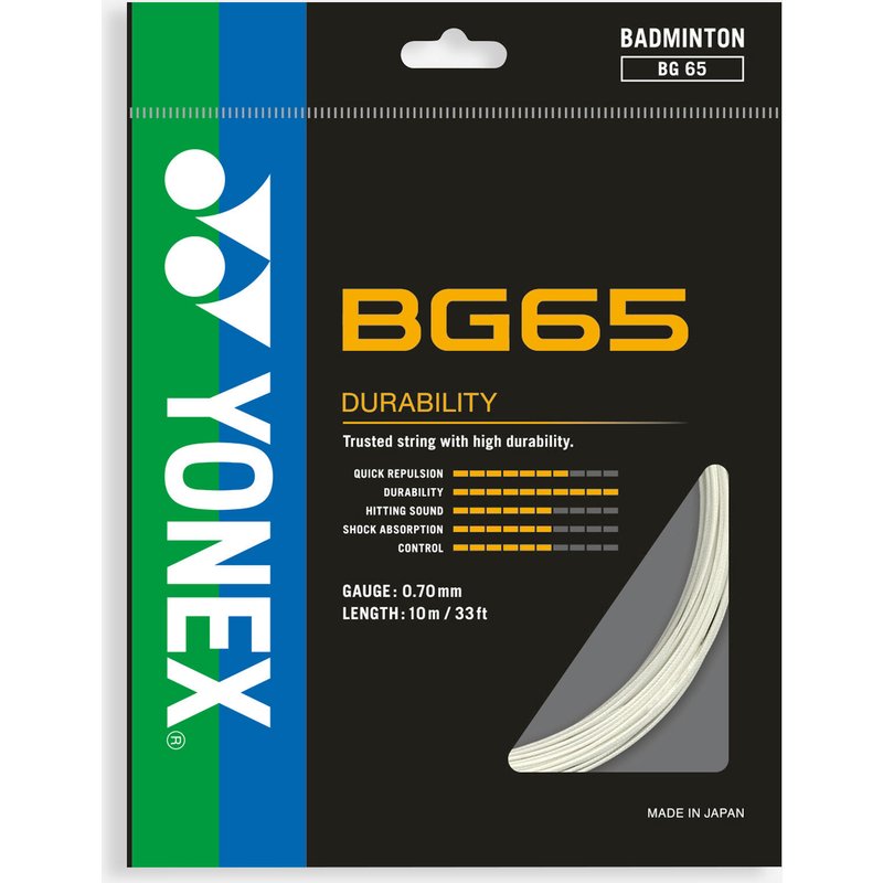 Badmintonsaite BG 65 weiss