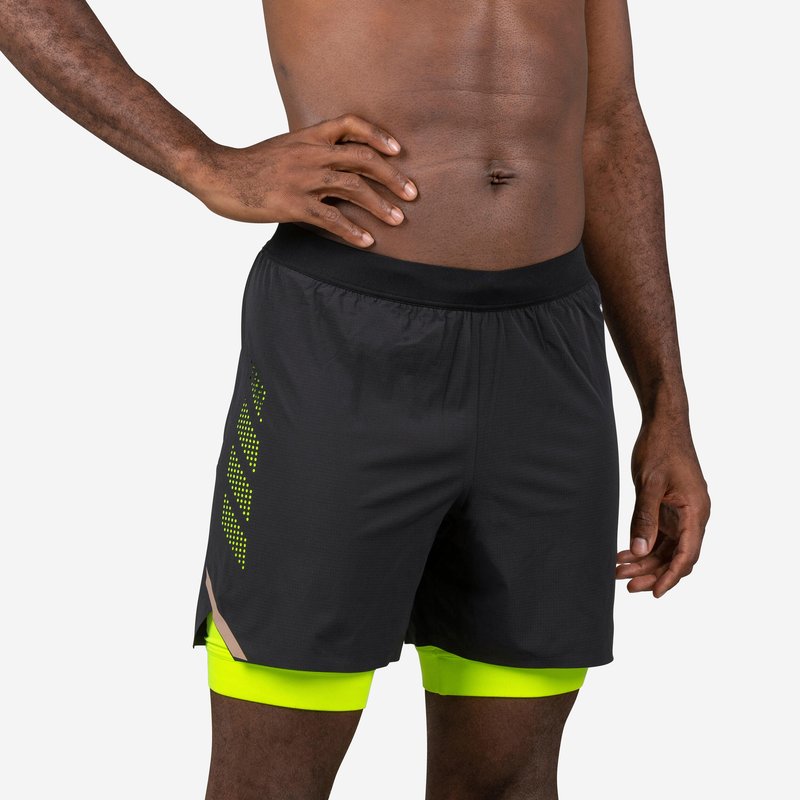 Badehose Jammer Herren - 500 Fiti schwarz/gelb