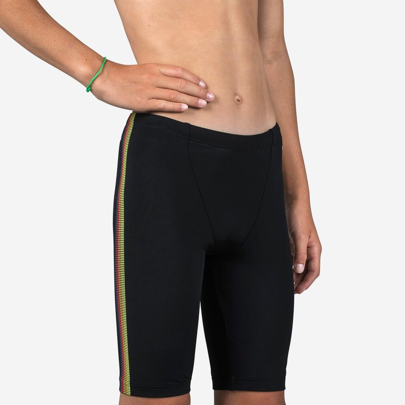 Badehose Jammer Jungen - Fitib schwarz/neongelb