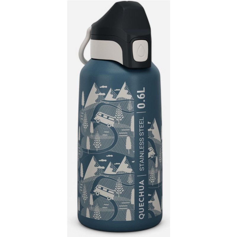 Trinkflasche Kinder Edelstahl mit Schnellverschluss Wandern - 500 0,6 l blau