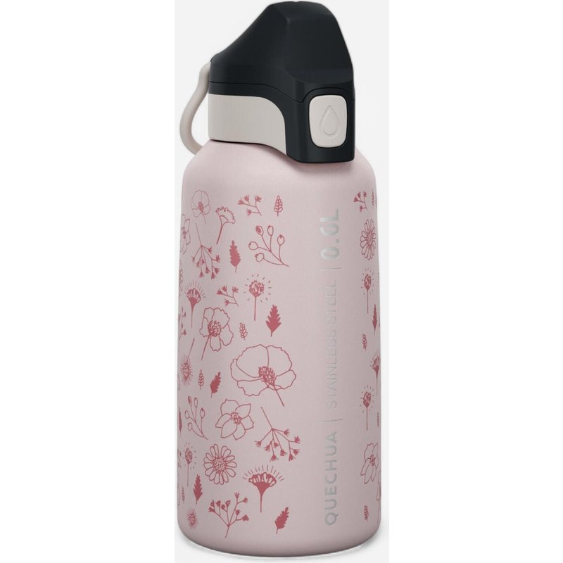 Trinkflasche Kinder Edelstahl mit Schnellverschluss Wandern - 500 0,6 l rosa