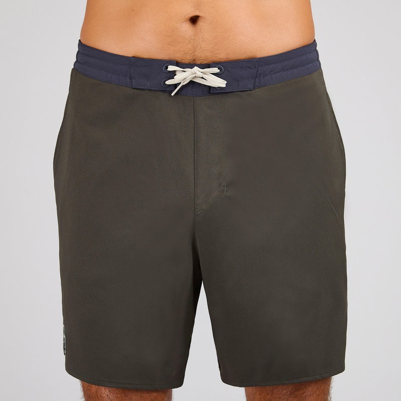 Boardshorts Badeshorts Surfen Herren halblang 18" 100 khaki