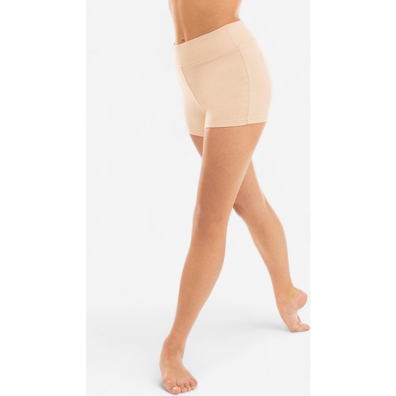 Tanzshorts Mädchen hohe Taille Modern Jazz - beige
