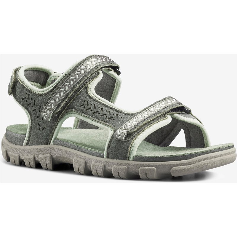 Trekkingsandalen Damen Leder Wandern - NH500 grau