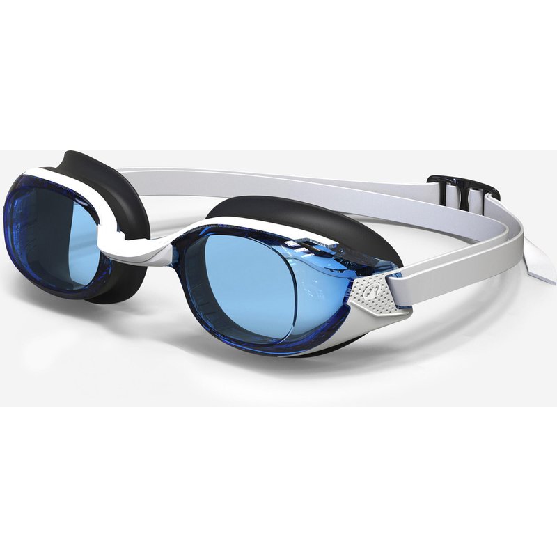 Schwimmbrille getönt Anti-Beschlag-Schutz Einheitsgröße - BFit weiß/blau
