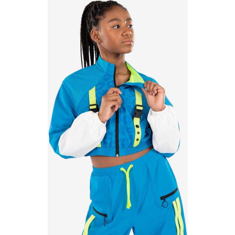 Trainingsjacke Mädchen Street Dance Commercial Crop Loose Sabrina Lonis - blau