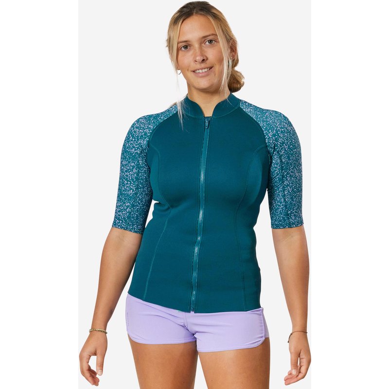 Neoprentop UV-Schutz kurzarm Damen 500 1,5 mm marineblau