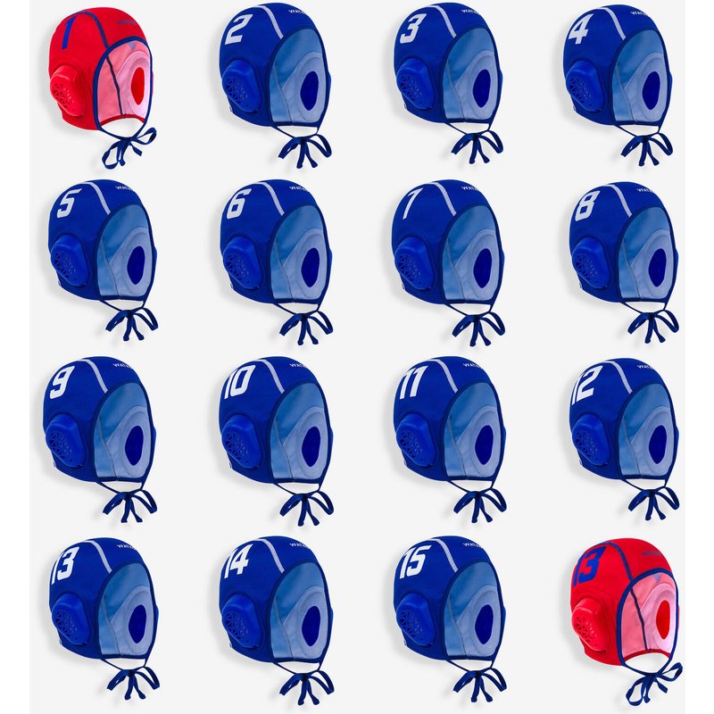 Wasserball-Kappen Erwachsene 16er-Set - WP900 blau