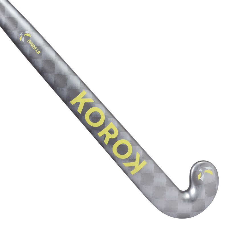 Feldhockeyschläger Jugendliche 20 % Carbon Low Bow - FH920 grau/gelb