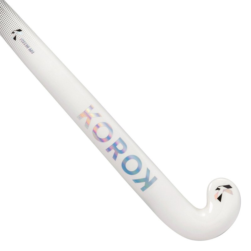 Feldhockeyschläger Erwachsene Fortgeschrittene Mid Bow 30 % - Carbon FH530 weiß
