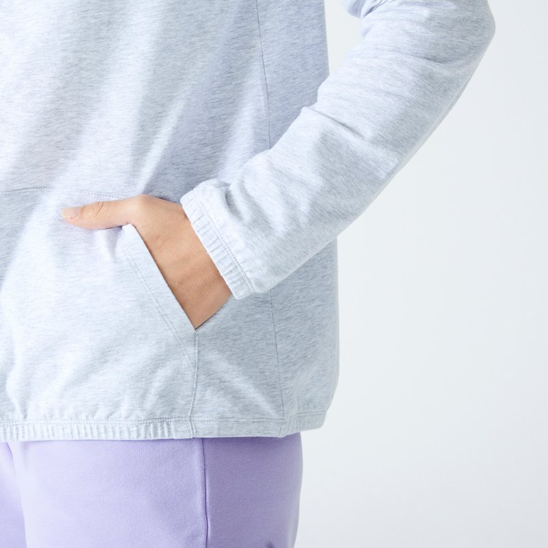 Trainingsjacke mit Kapuze Damen - 100 hellgrau