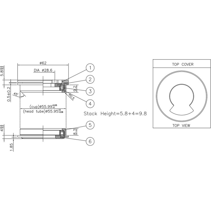 Steuersatz semi-integriert 1 1/8"