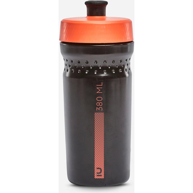 Fahrrad-Trinkflasche 500 Kinder 380 ml schwarz/koralle